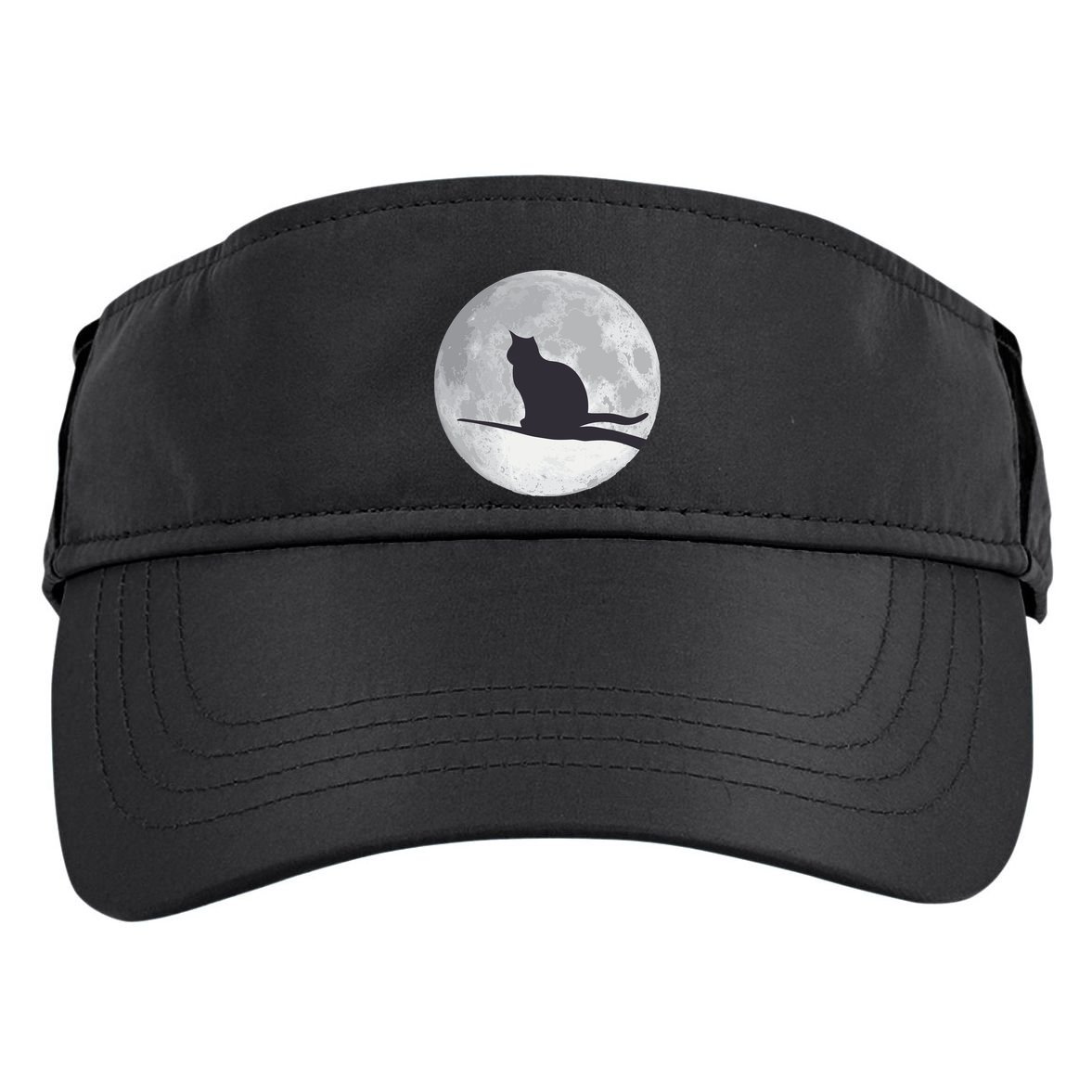 Full Moon Cat Silhouette Halloween Adult Drive Performance Visor