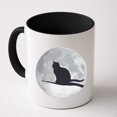 Full Moon Cat Silhouette Halloween Mug