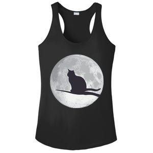 Full Moon Cat Silhouette Halloween Ladies PosiCharge Competitor Racerback Tank