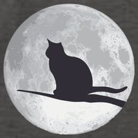 Full Moon Cat Silhouette Halloween Vector Backpack