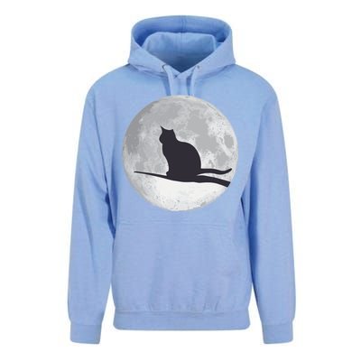 Full Moon Cat Silhouette Halloween Unisex Surf Hoodie