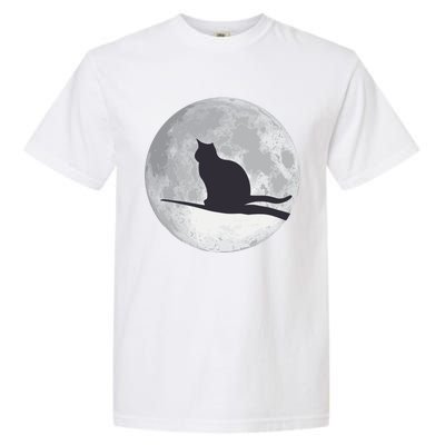 Full Moon Cat Silhouette Halloween Garment-Dyed Heavyweight T-Shirt