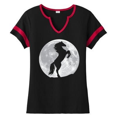 Full Moon Horse Ladies Halftime Notch Neck Tee