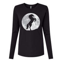 Full Moon Horse Womens Cotton Relaxed Long Sleeve T-Shirt