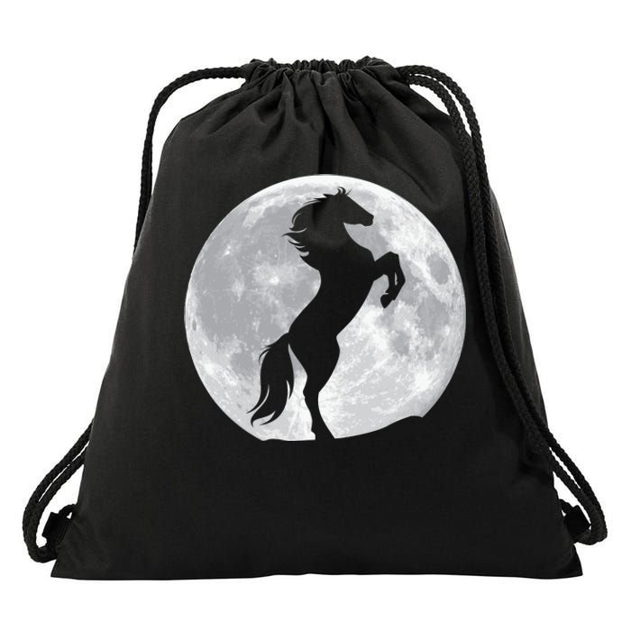 Full Moon Horse Drawstring Bag