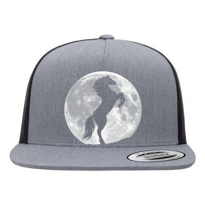 Full Moon Horse Flat Bill Trucker Hat