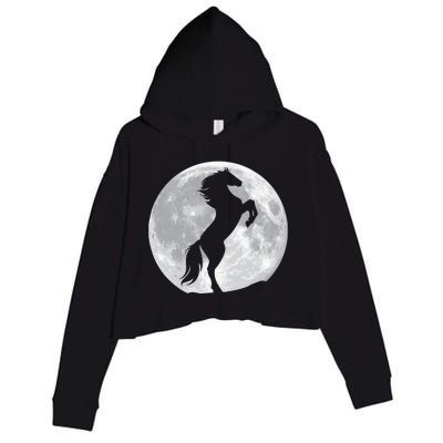 Full Moon Horse Crop Fleece Hoodie