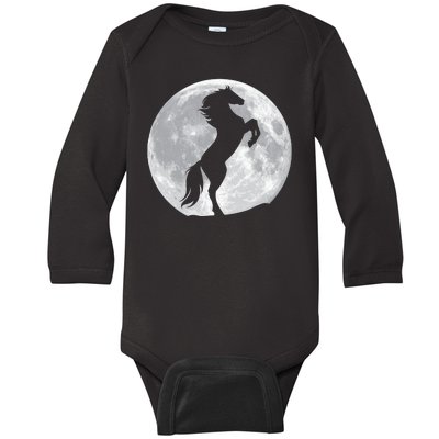 Full Moon Horse Baby Long Sleeve Bodysuit