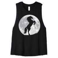 Full Moon Horse Women's Racerback Cropped Tank