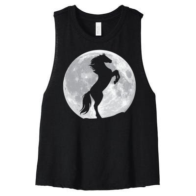 Full Moon Horse Women's Racerback Cropped Tank