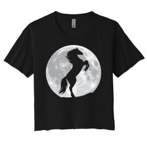 Full Moon Horse Women's Crop Top Tee