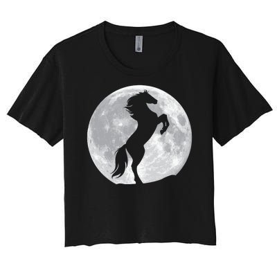 Full Moon Horse Women's Crop Top Tee