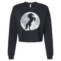 Full Moon Horse Cropped Pullover Crew