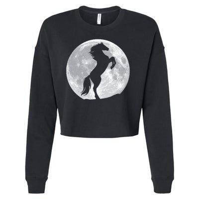 Full Moon Horse Cropped Pullover Crew