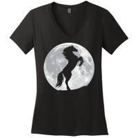 Full Moon Horse Women's V-Neck T-Shirt