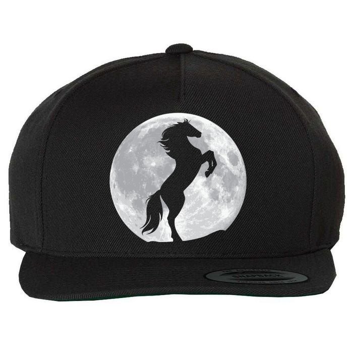 Full Moon Horse Wool Snapback Cap