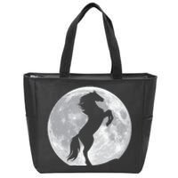 Full Moon Horse Zip Tote Bag