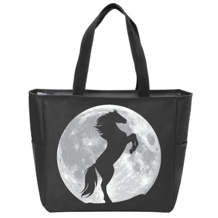 Full Moon Horse Zip Tote Bag