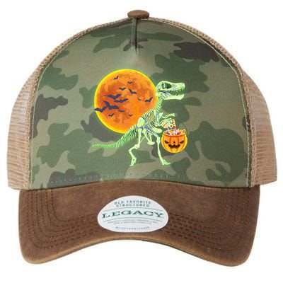 Full Moon T-Rex Dinosaur Skeleton Candy Legacy Tie Dye Trucker Hat