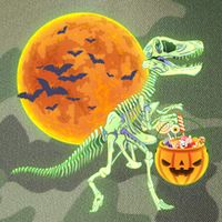 Full Moon T-Rex Dinosaur Skeleton Candy Legacy Tie Dye Trucker Hat