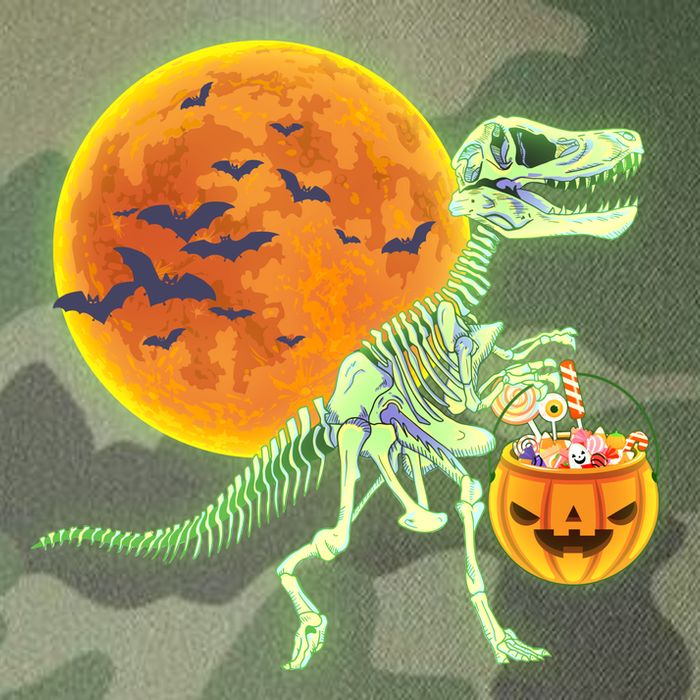 Full Moon T-Rex Dinosaur Skeleton Candy Legacy Tie Dye Trucker Hat