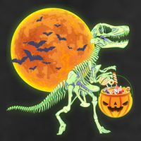 Full Moon T-Rex Dinosaur Skeleton Candy Cool Comfort Performance Bucket Hat