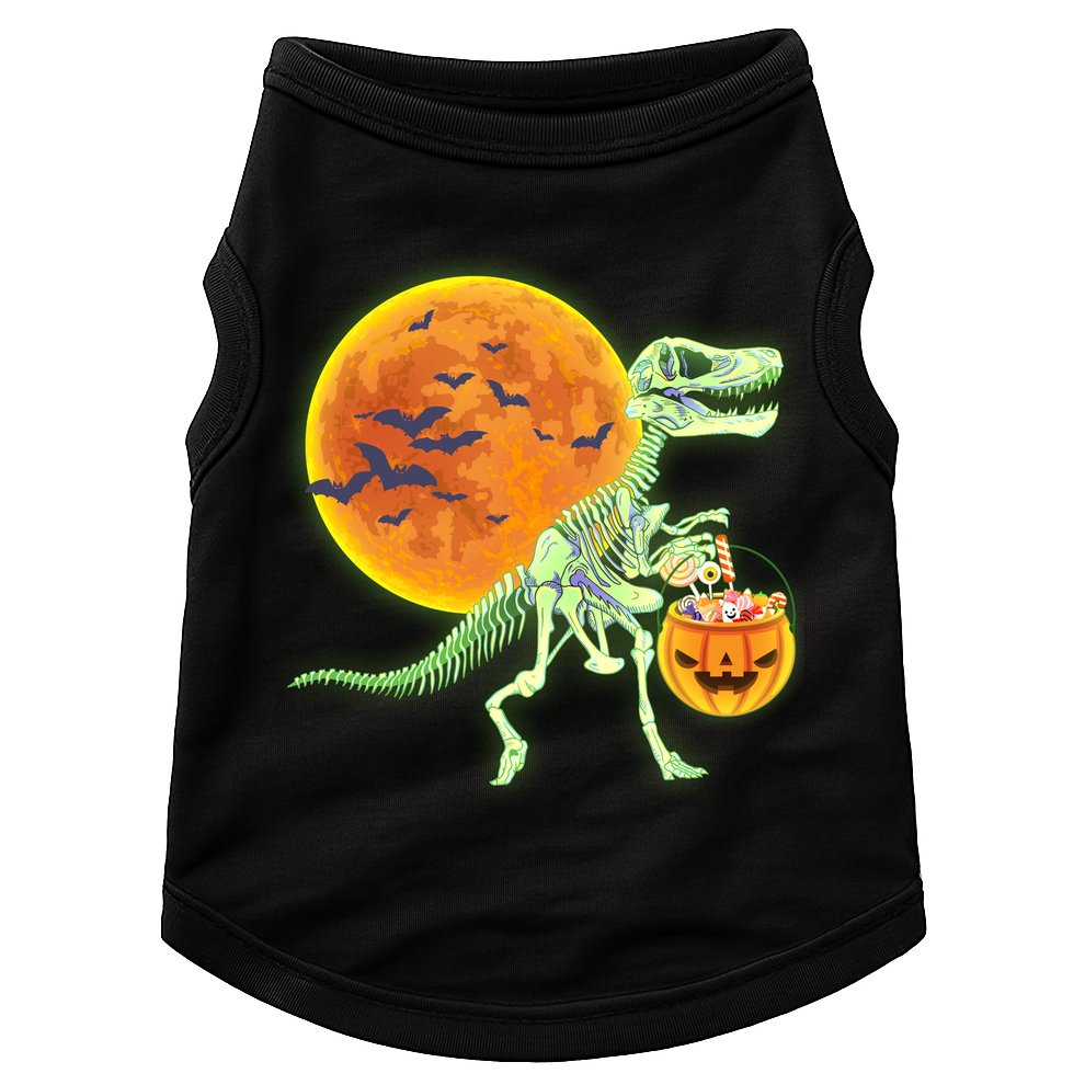 Full Moon T-Rex Dinosaur Skeleton Candy Doggie Tank