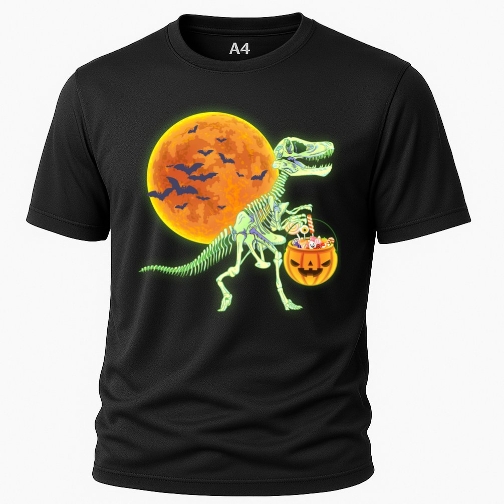 Full Moon T-Rex Dinosaur Skeleton Candy Performance Shirt