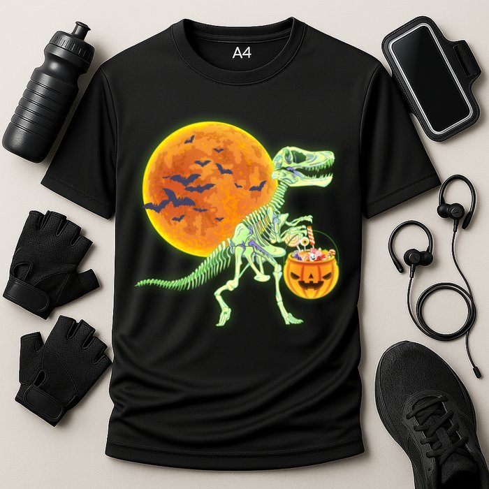 Full Moon T-Rex Dinosaur Skeleton Candy Performance Shirt