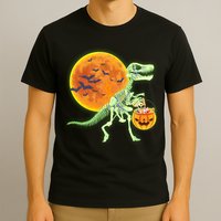 Full Moon T-Rex Dinosaur Skeleton Candy T-Shirt