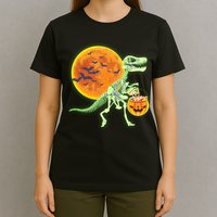 Full Moon T-Rex Dinosaur Skeleton Candy T-Shirt