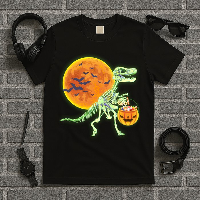 Full Moon T-Rex Dinosaur Skeleton Candy T-Shirt