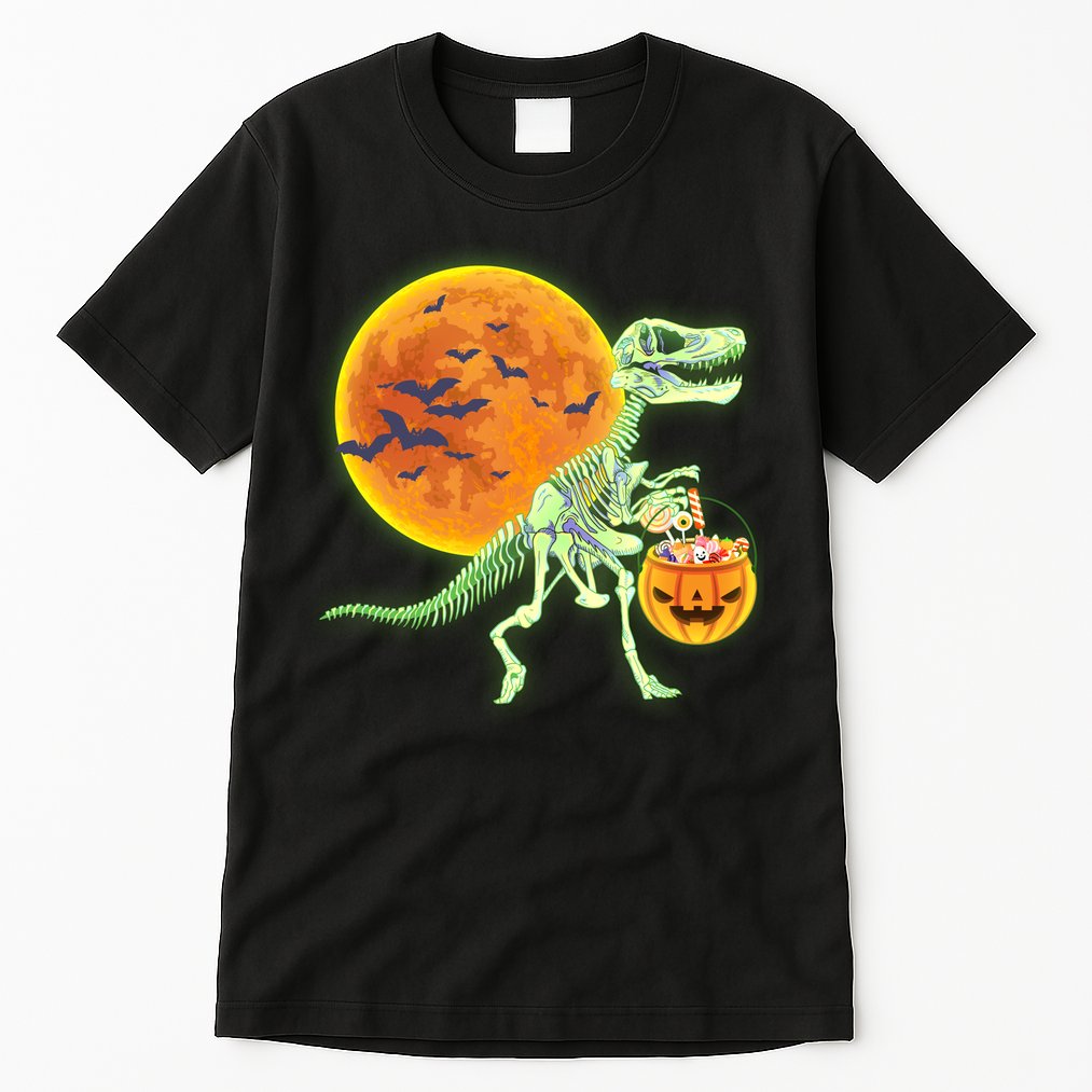 Full Moon T-Rex Dinosaur Skeleton Candy Tall T-Shirt