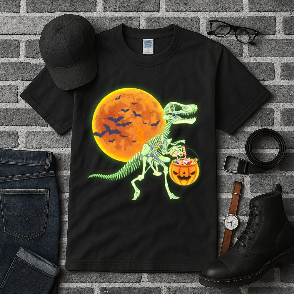 Full Moon T-Rex Dinosaur Skeleton Candy Tall T-Shirt