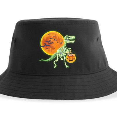 Full Moon T-Rex Dinosaur Skeleton Candy Sustainable Bucket Hat