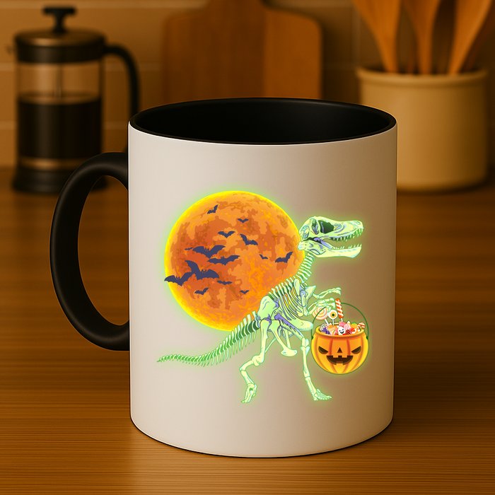 Full Moon T-Rex Dinosaur Skeleton Candy Mug