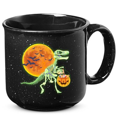 Full Moon T-Rex Dinosaur Skeleton Candy 15oz Campfire Ceramic Mug