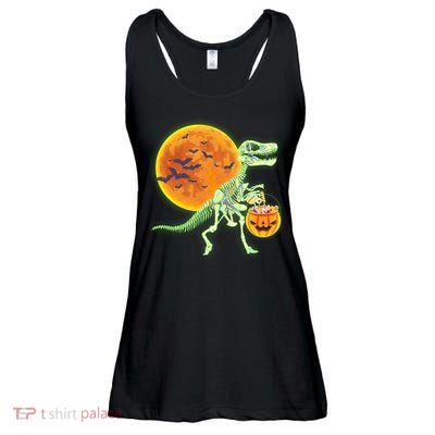 Full Moon T-Rex Dinosaur Skeleton Candy Ladies Essential Flowy Tank