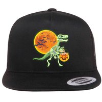 Full Moon T-Rex Dinosaur Skeleton Candy Flat Bill Trucker Hat