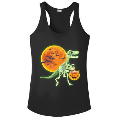 Full Moon T-Rex Dinosaur Skeleton Candy Ladies PosiCharge Competitor Racerback Tank