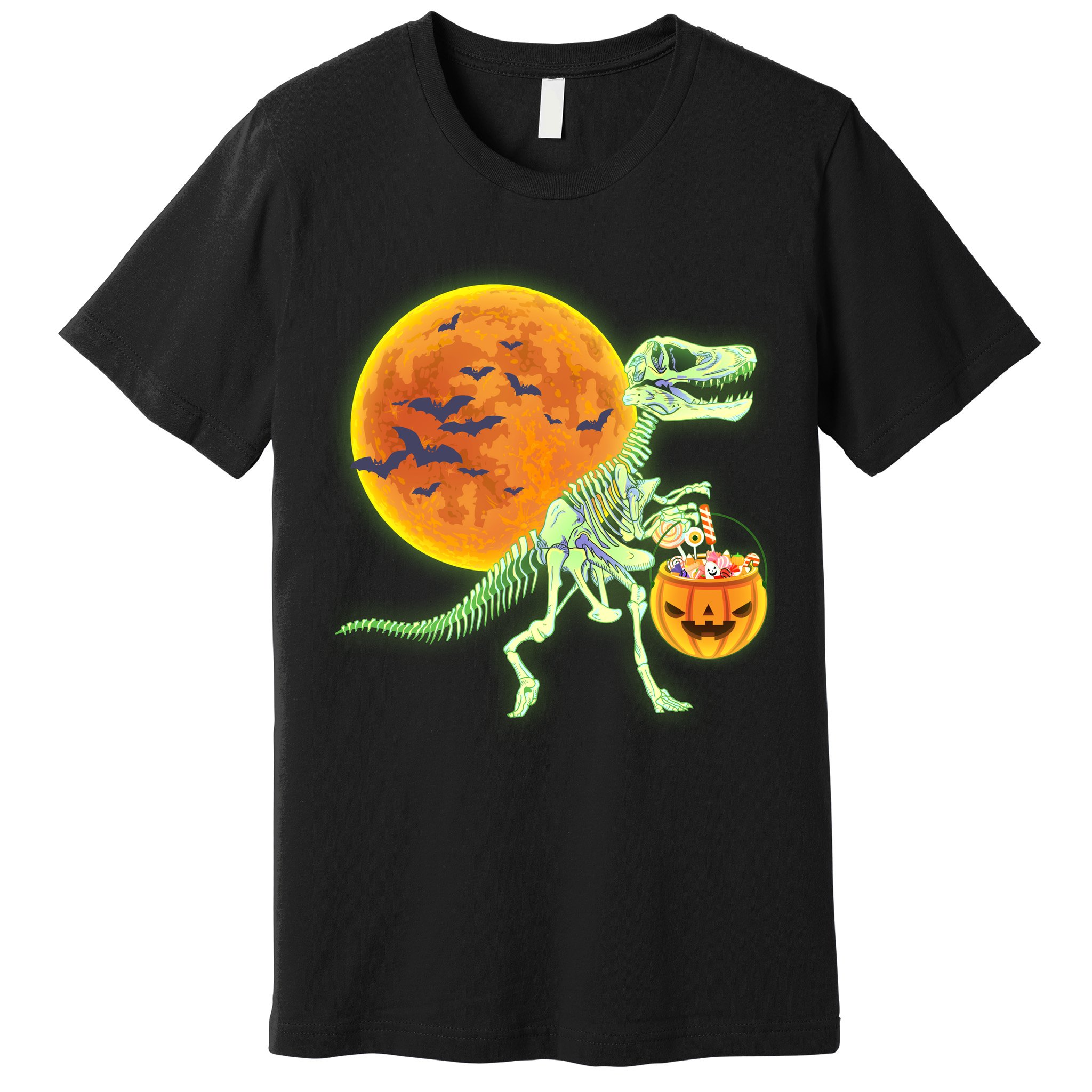 Full Moon T-Rex Dinosaur Skeleton Candy Premium T-Shirt
