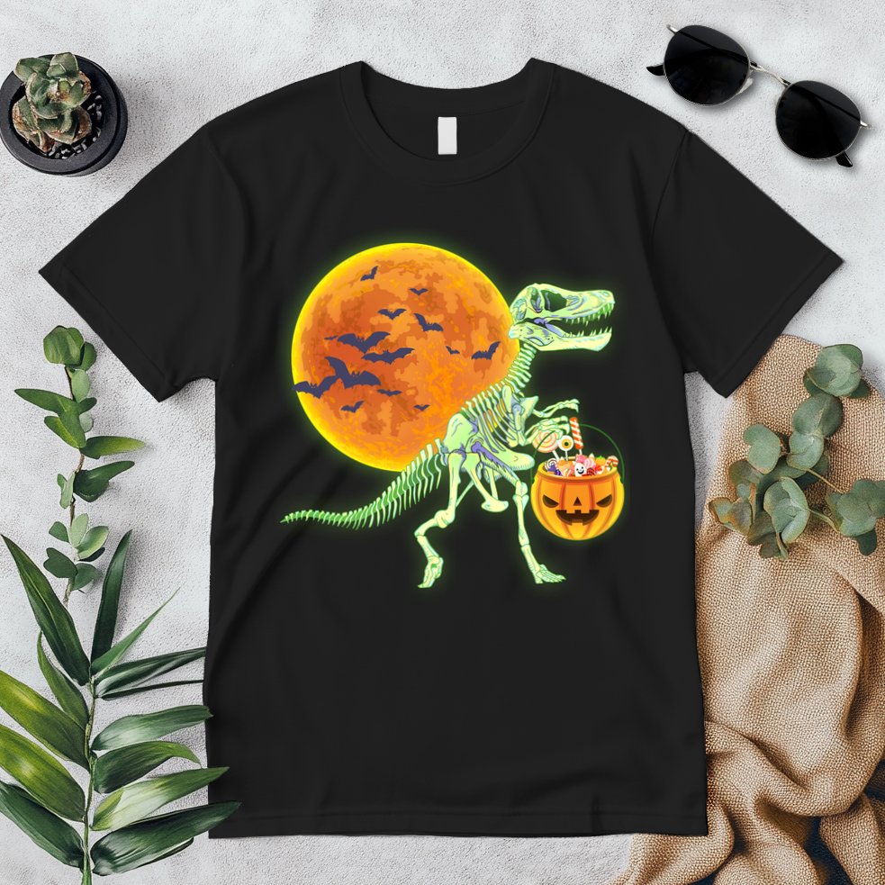 Full Moon T-Rex Dinosaur Skeleton Candy Premium T-Shirt