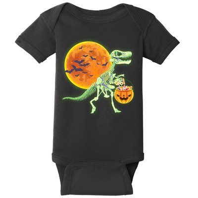 Full Moon T-Rex Dinosaur Skeleton Candy Baby Bodysuit