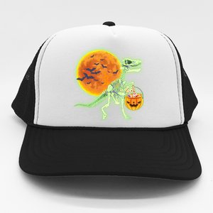 Full Moon T-Rex Dinosaur Skeleton Candy Trucker Hat