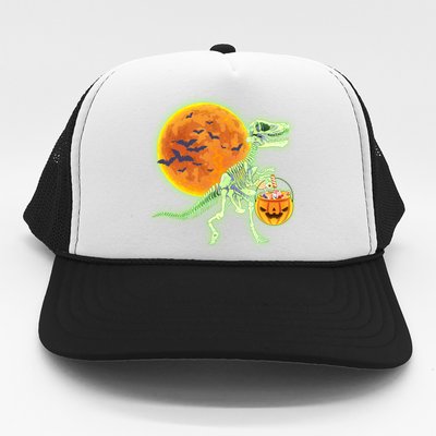 Full Moon T-Rex Dinosaur Skeleton Candy Trucker Hat