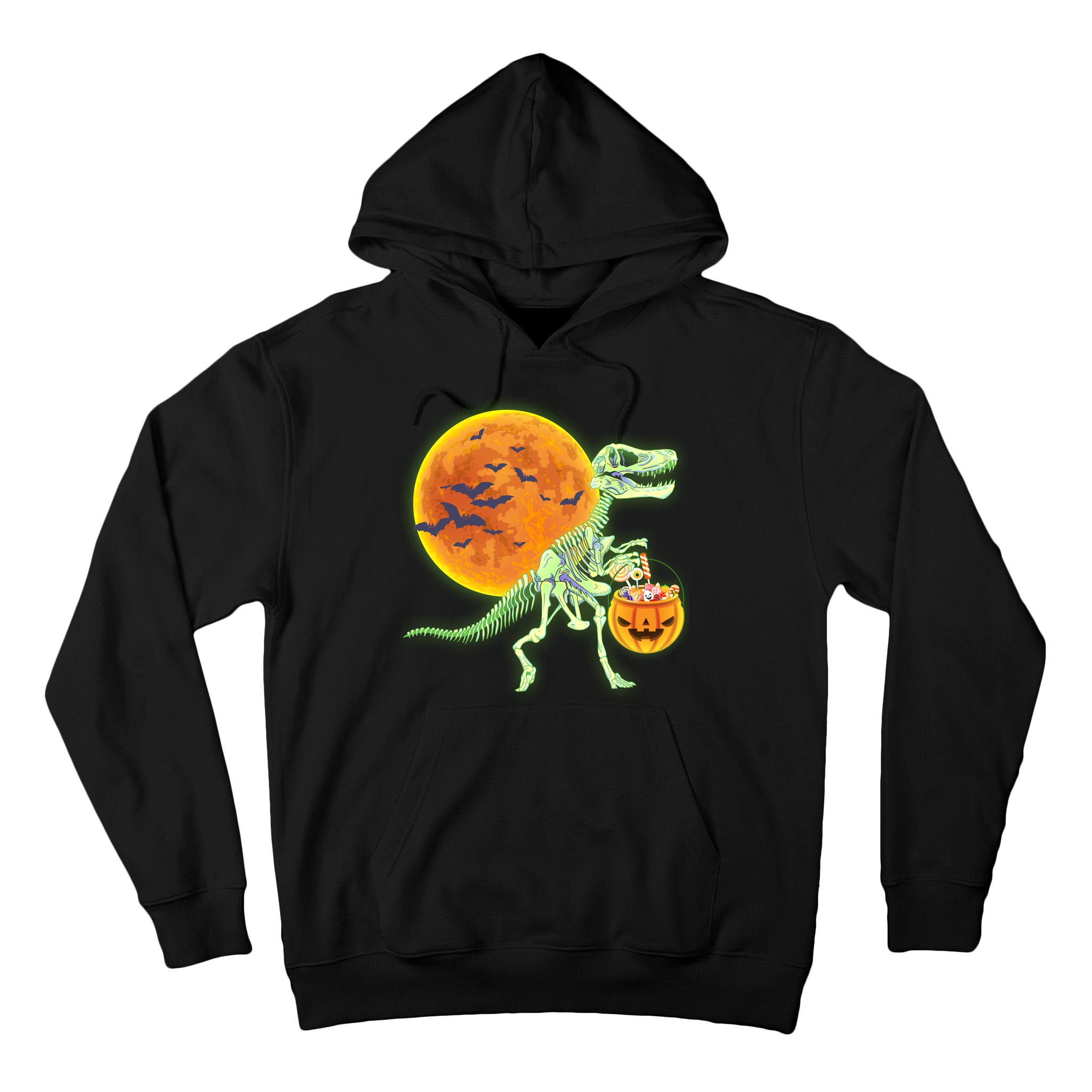 Full Moon T-Rex Dinosaur Skeleton Candy Tall Hoodie