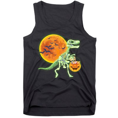 Full Moon T-Rex Dinosaur Skeleton Candy Tank Top