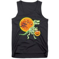 Full Moon T-Rex Dinosaur Skeleton Candy Tank Top