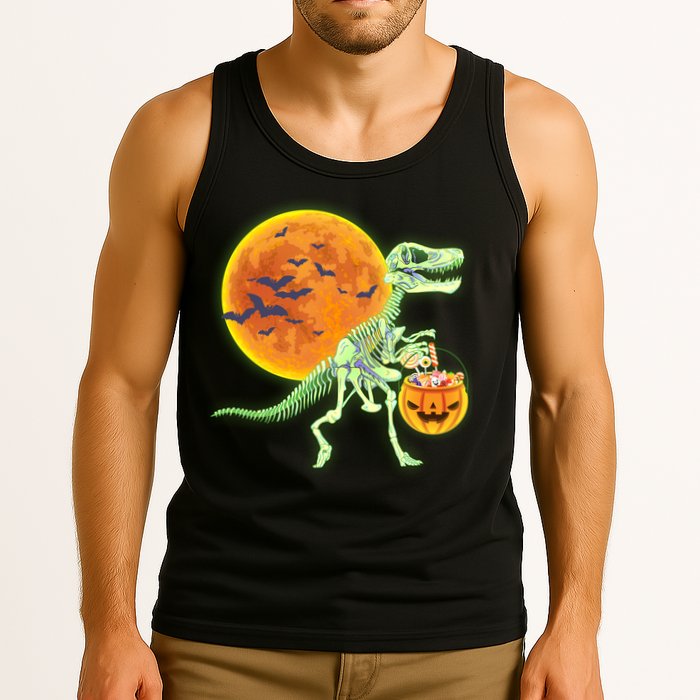 Full Moon T-Rex Dinosaur Skeleton Candy Tank Top