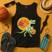 Full Moon T-Rex Dinosaur Skeleton Candy Tank Top